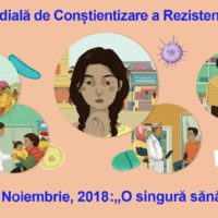 12-18 noiembrie 2018 – Săptămâna Mondială de Conștientizare Rezistenței la Antibiotice: „O singură sănătate”