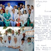 Scrisoare de apreciere pentru  Departamentului Primiri Urgente și secția Chirurgie Generală IMSP SCM „Sfânta Treime”