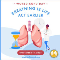 15 noiembrie 2023 – Ziua mondială a bolii pulmonare obstructive cronice: „Respirația este viață! Acționați mai devreme!”